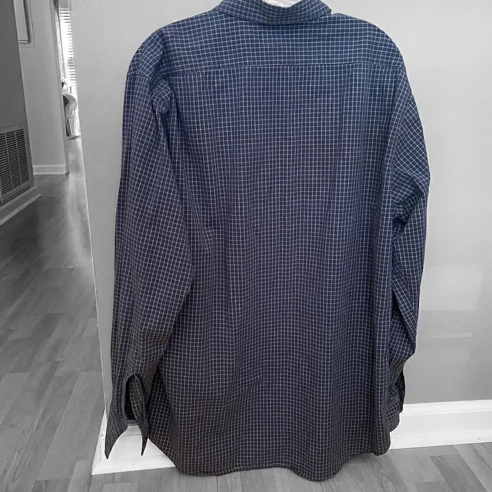 Men’s Structure Blue Check Button Down Shirt Size Medium - Picture 2 of 4